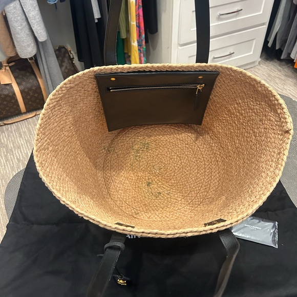 Saint Laurent Ladies Natural Medium Panier Raffia Bag - Picture 8 of 15
